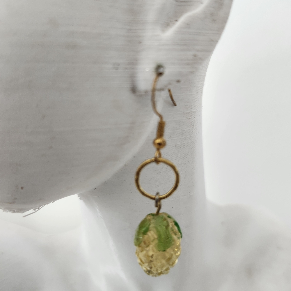 Pineapple Green Dangle Earrings